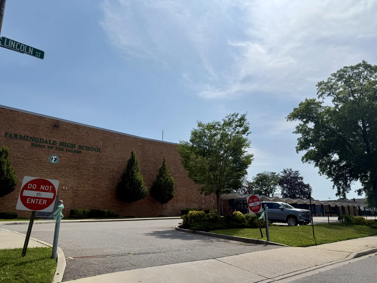 Farmingdale High School, located in South Farmingdale, NY on July 5, 2025. It is operated by the Farmingdale Union Free School District.