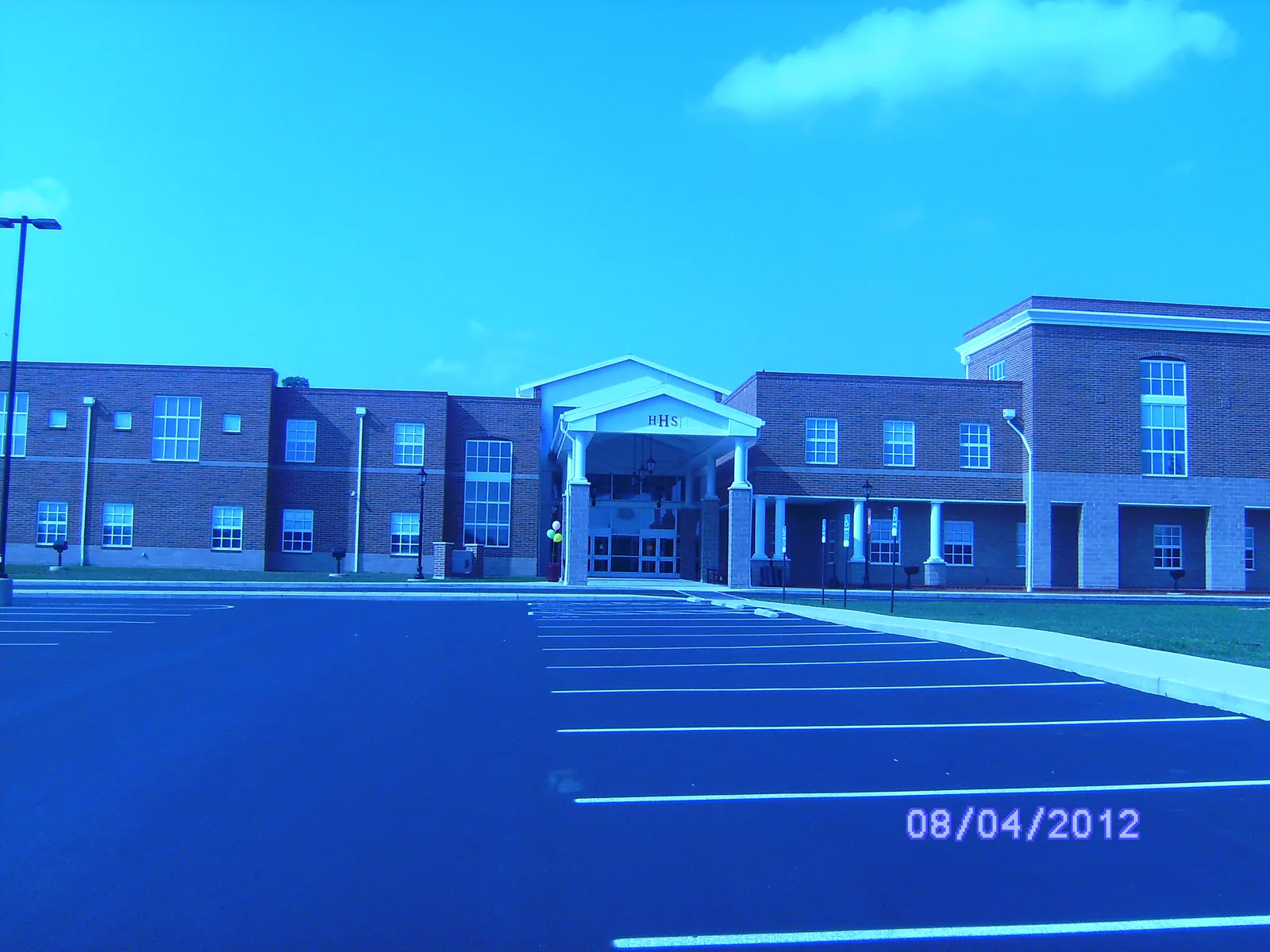 Main entrance of Hillsboro High School in Hillsboro, Ohio.