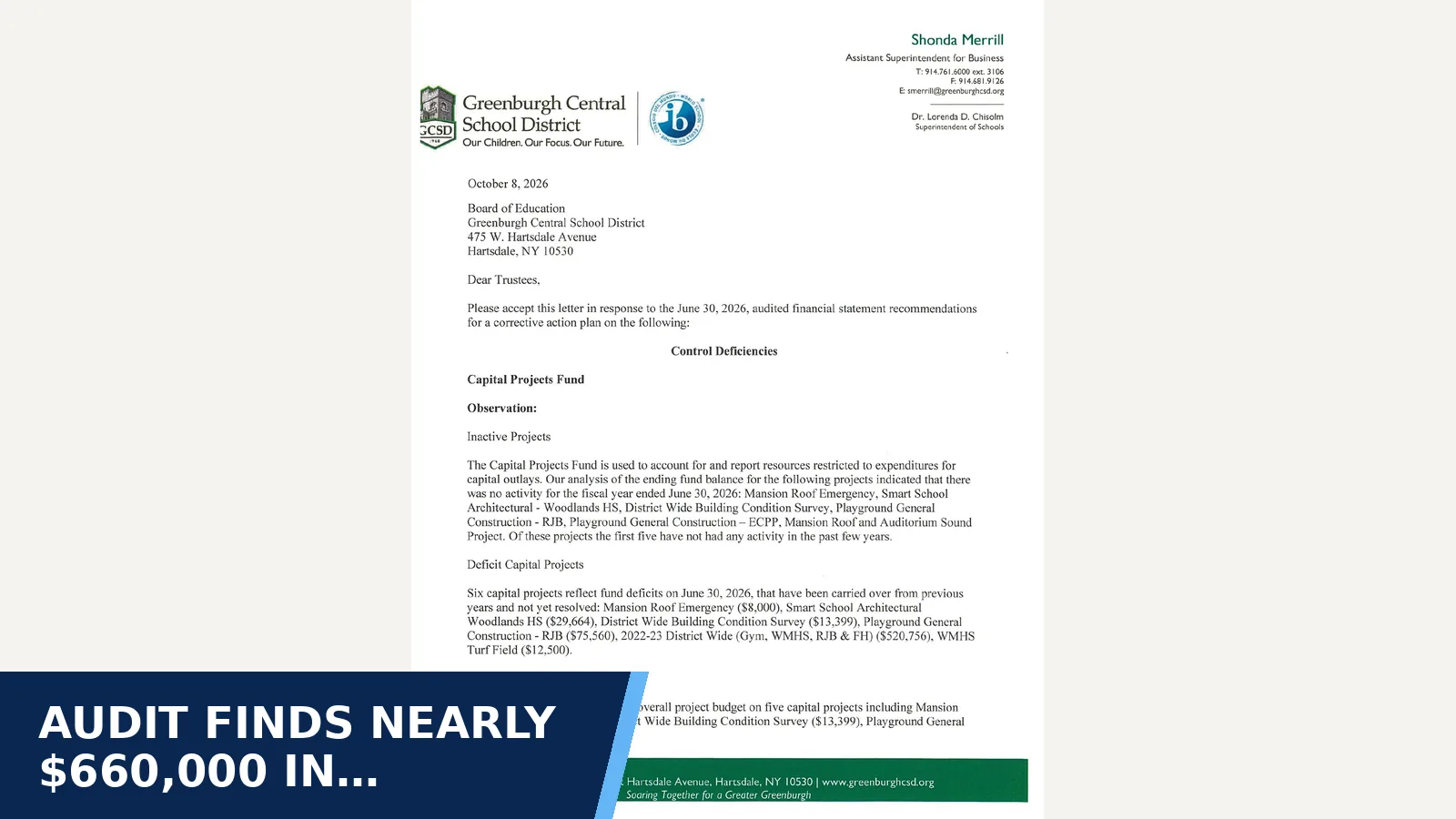 Excerpt from Regular Meeting - Oct 20 2026 - attachment 454f43f7-3d63-407b-b6e3-5a5a820abd61 for Audit finds nearly $660,000 in capital-project…