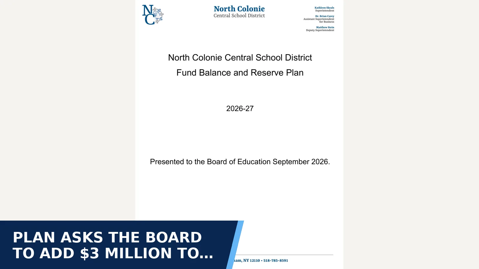 Excerpt from Reserve Plan 2026-2027 V 9-02-2026 for Plan asks the board to add $3 million to reserves,…