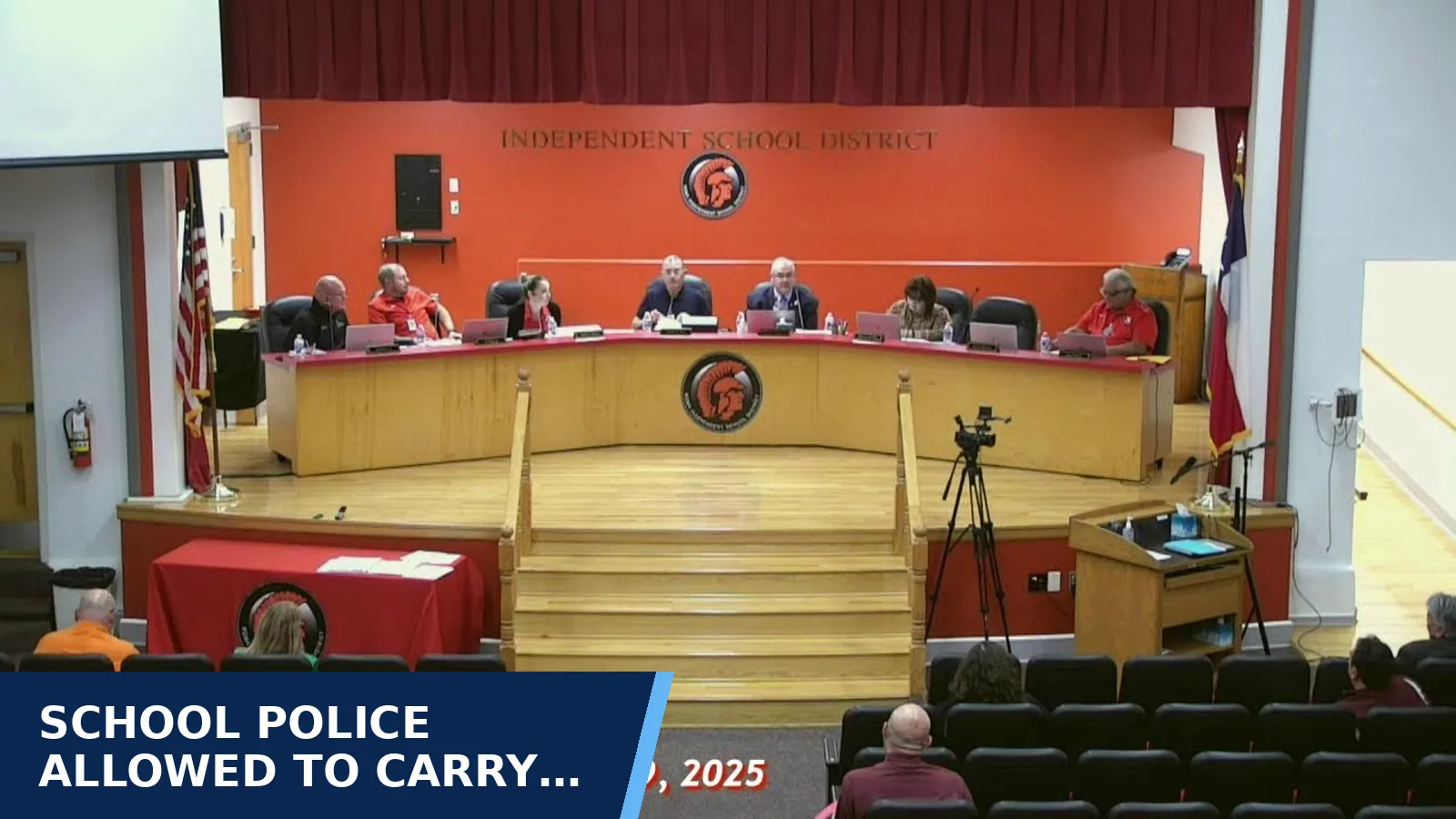Excerpt from Roma ISD Regular Called Meeting of Board of Trustees October 29, 2025 for School police allowed to carry Tasers