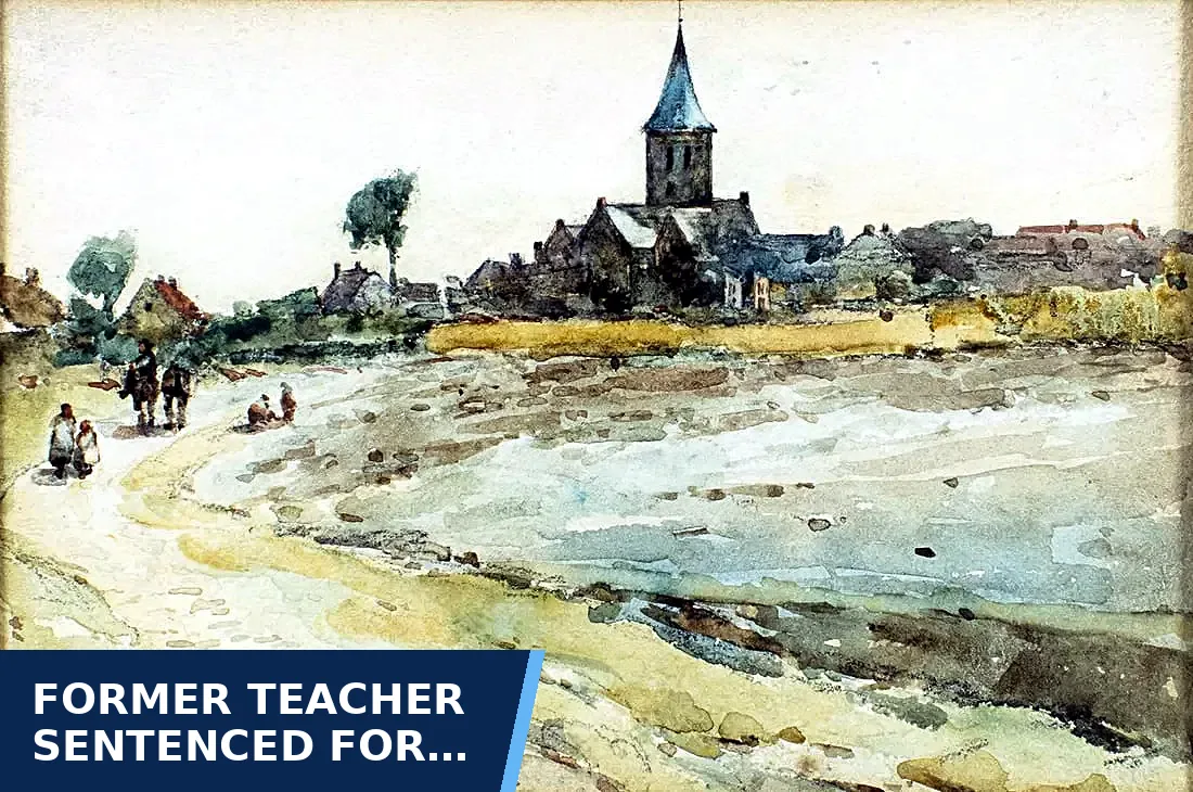 Editorial graphic for Former teacher sentenced for messaging a student