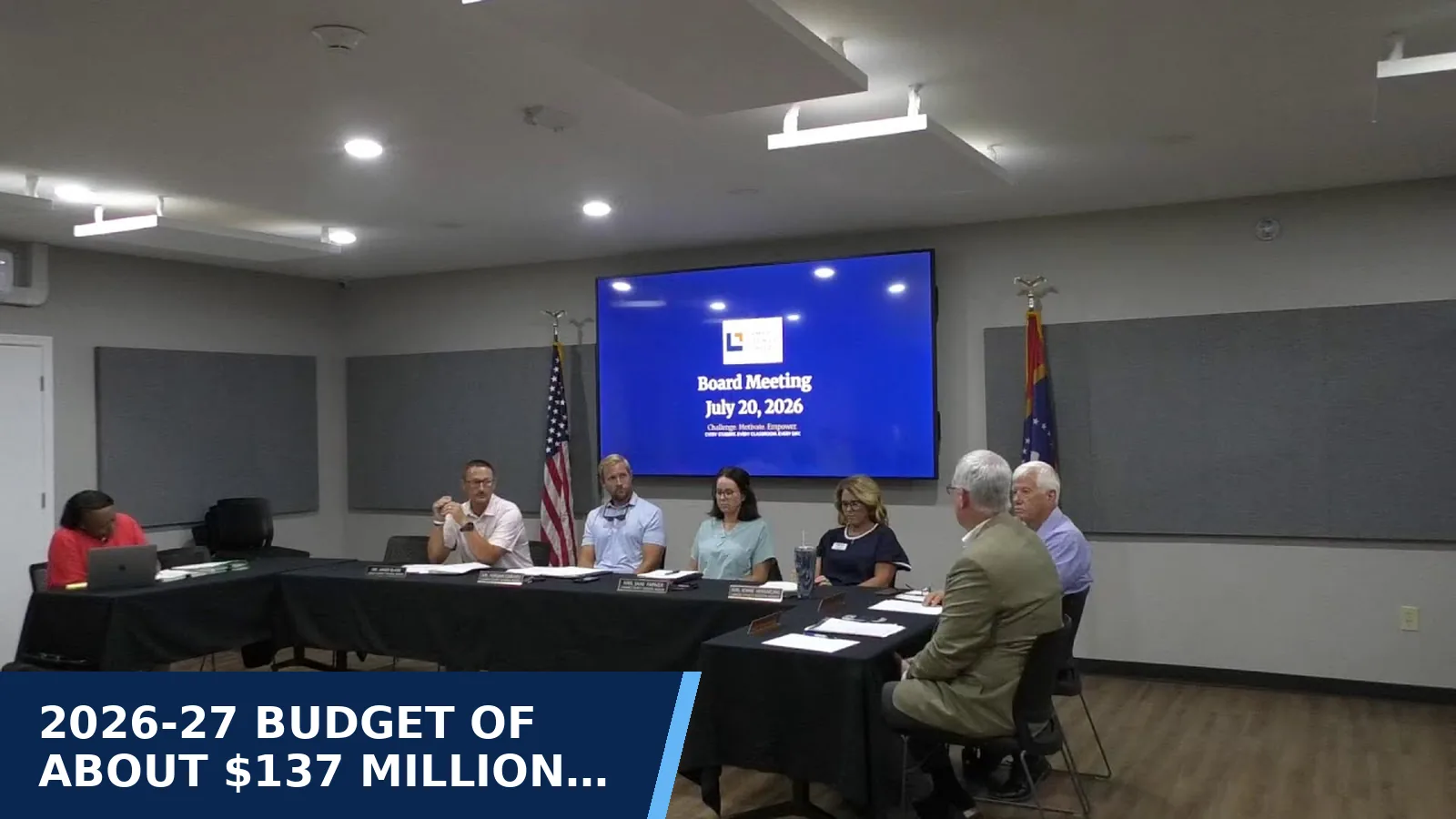 Excerpt from Lamar County Board of Education - Lamar County Schools July 2026 Special Called Board Meeting for 2026-27 budget of about $137 million approved