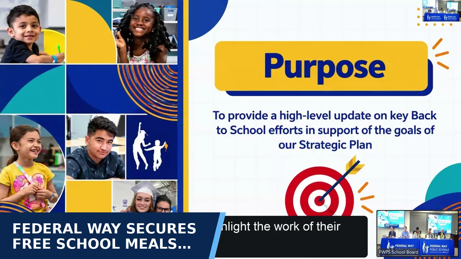 Excerpt from September 29, 2026 board meeting recording for Federal Way secures free school meals through June…