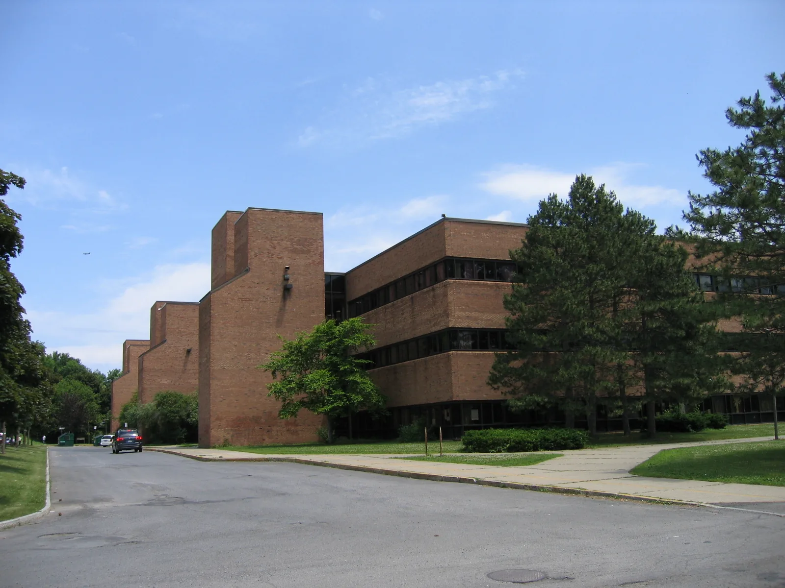 The back of Albany High School in Albany, New York, United States