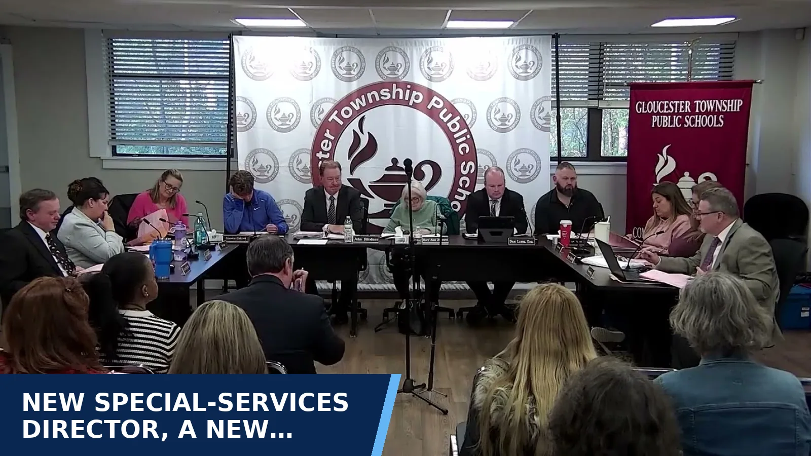 Excerpt from Board meeting recording — Gloucester Township BOE meeting 4-20-26 for New special-services director, a new principal and…