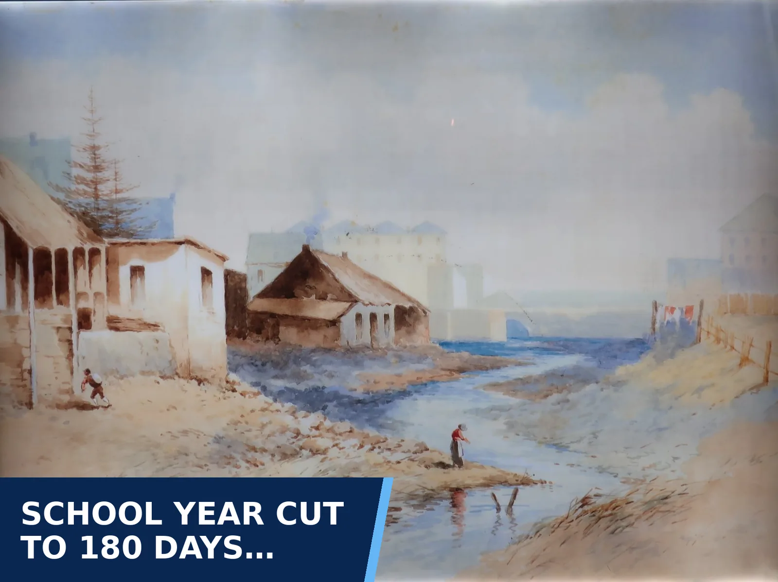 Editorial graphic for School year cut to 180 days after state funding ended