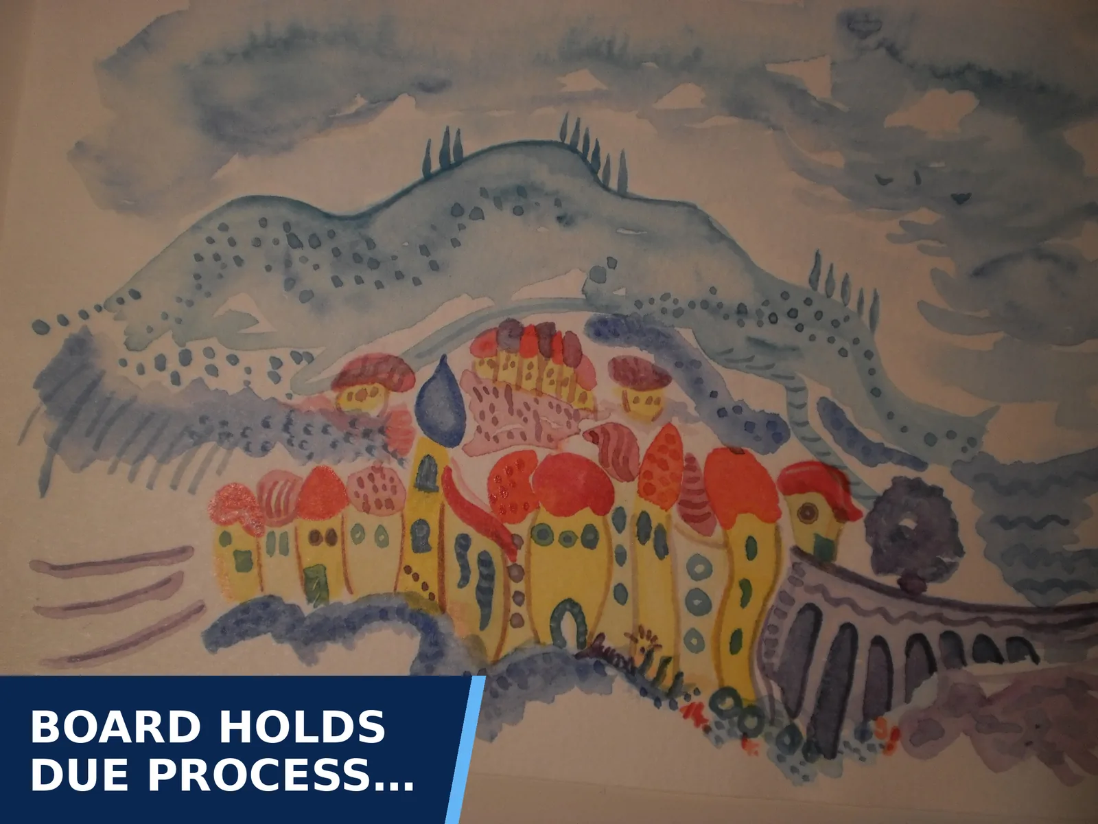 Editorial graphic for Board holds due process hearing to consider firing…