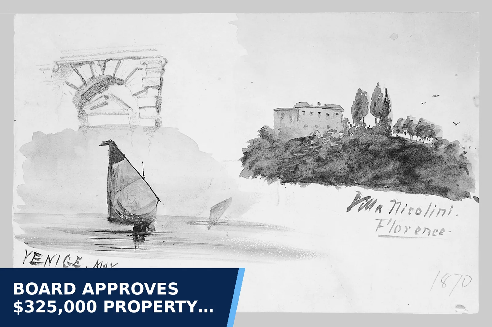 Editorial graphic for Board approves $325,000 property purchase for…