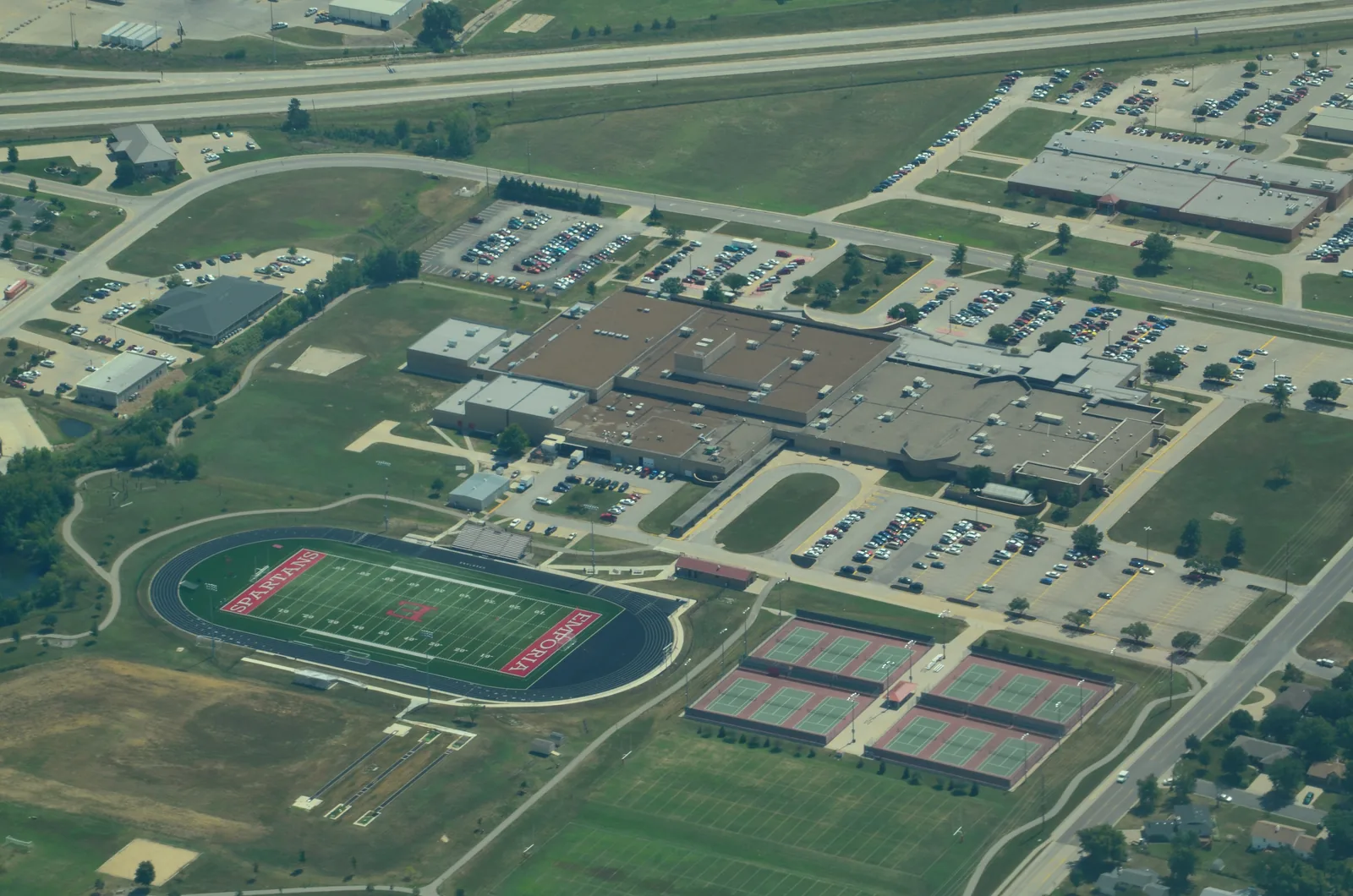 Aerial view of Emporia High School, Emporia, Kansas
