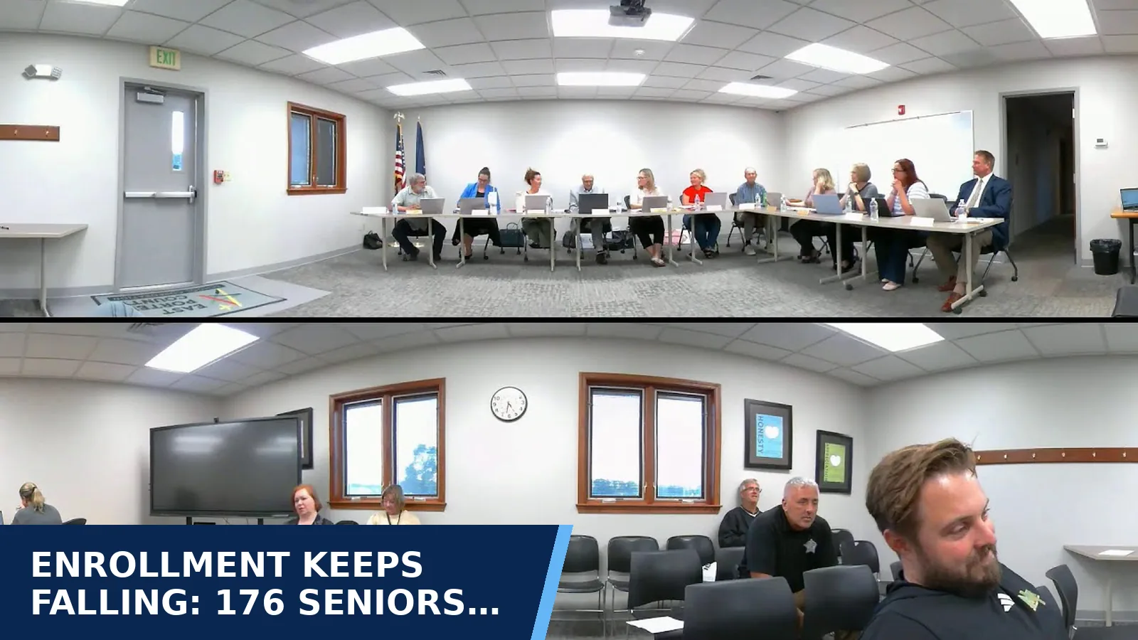 Excerpt from East Porter County School Corporation - 09.14.2026 East Porter County School Corporation School Board Meeting for Enrollment keeps falling: 176 seniors graduated,…