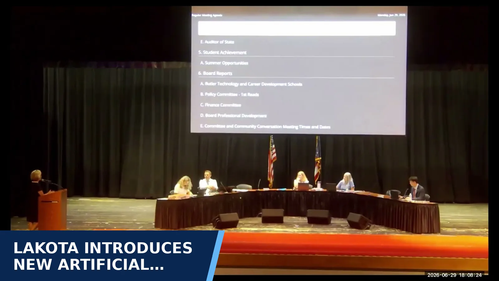 Excerpt from Lakota Board of Education Regular Meeting: June 29th 2026 for Lakota Introduces New Artificial Intelligence Use…