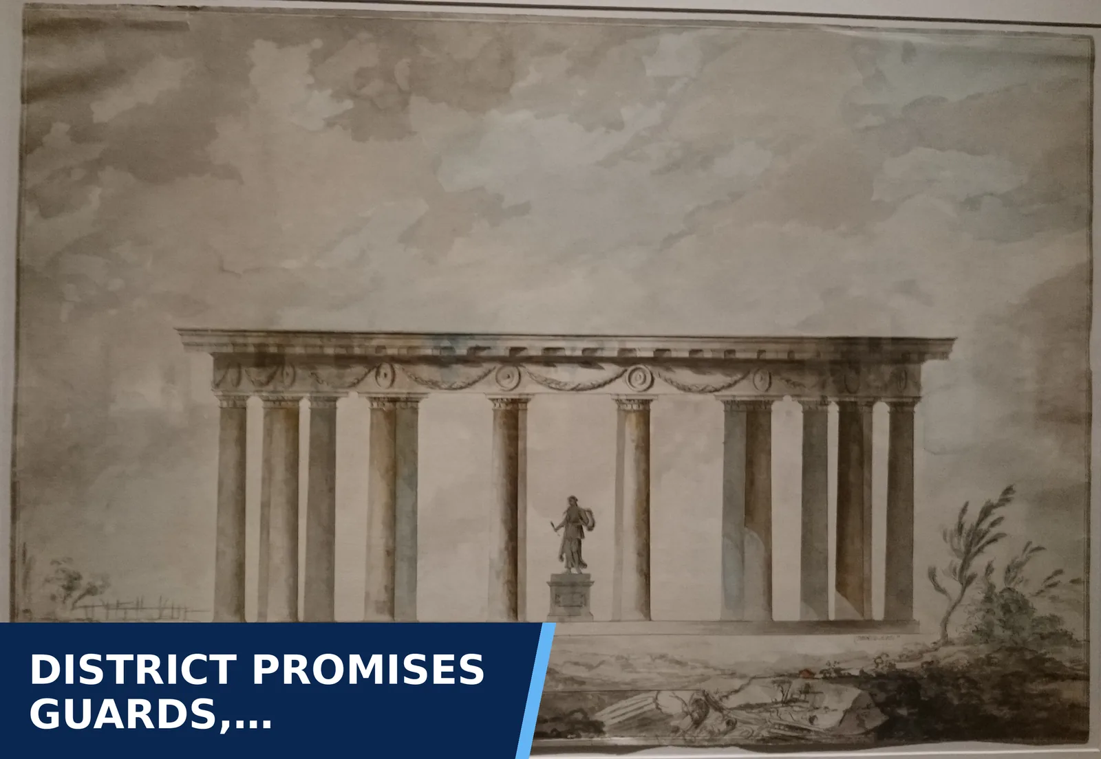 Editorial graphic for District promises guards, counselors, weapons…