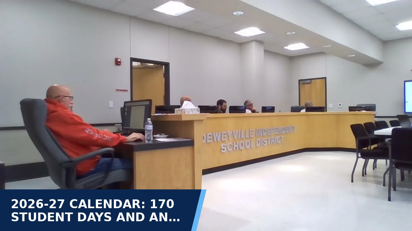 Excerpt from Board of Trustees recording: March Meeting 2026 01 2 for 2026-27 calendar: 170 student days and an earlier…