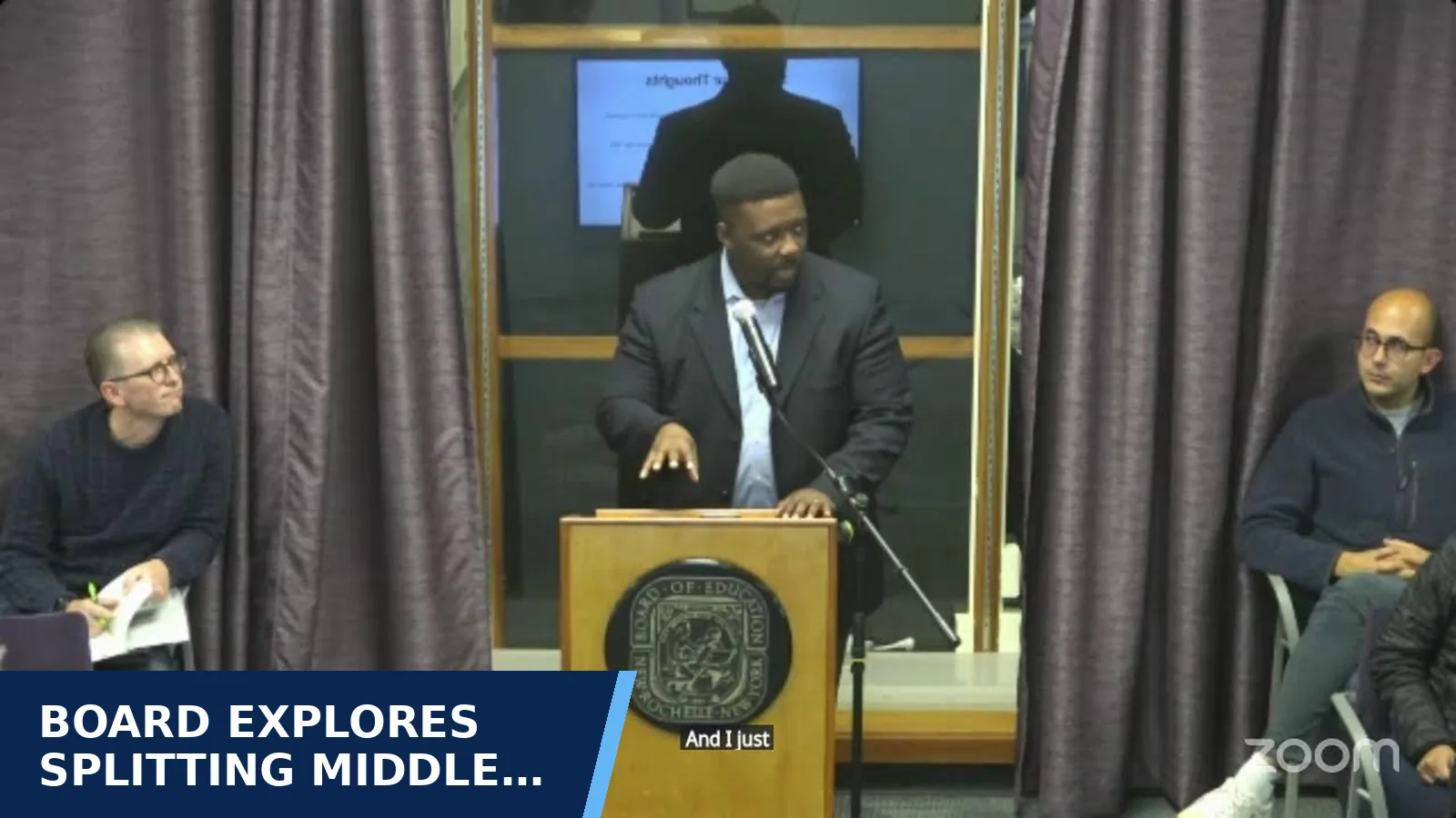 Excerpt from New Rochelle Board of Education Meeting September 24 for Board explores splitting middle schools and ending…