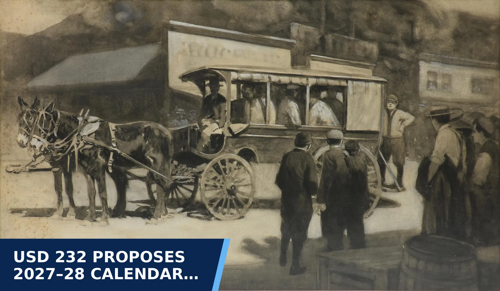 Editorial graphic for USD 232 proposes 2027–28 calendar with October…