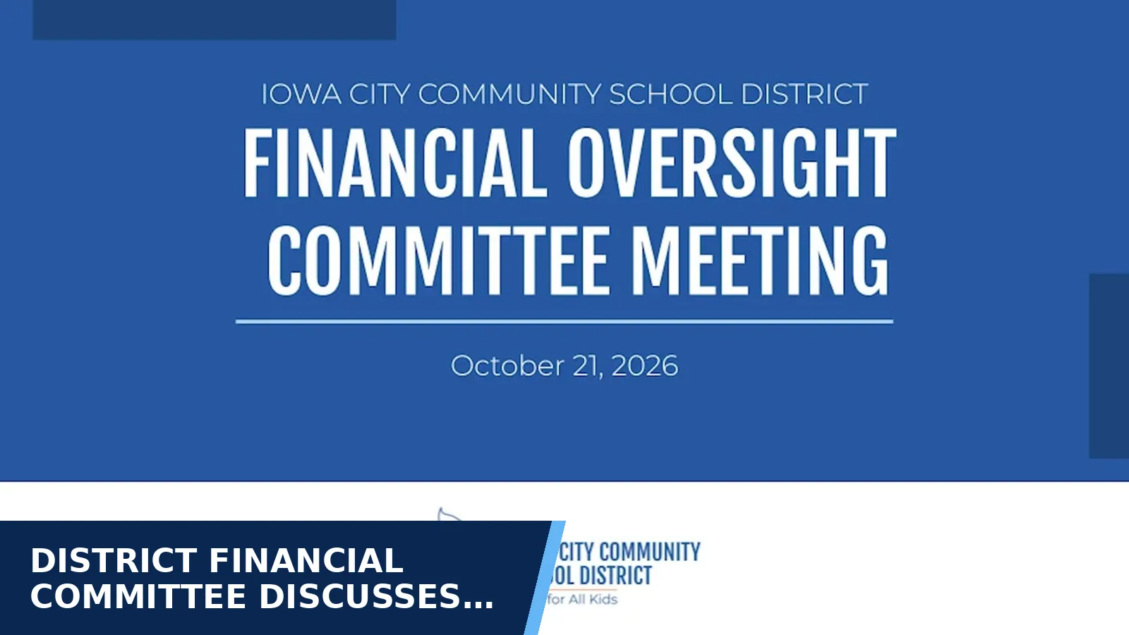 Excerpt from Financial Oversight Committee Meeting - 10/21/26 for District financial committee discusses roughly $50…