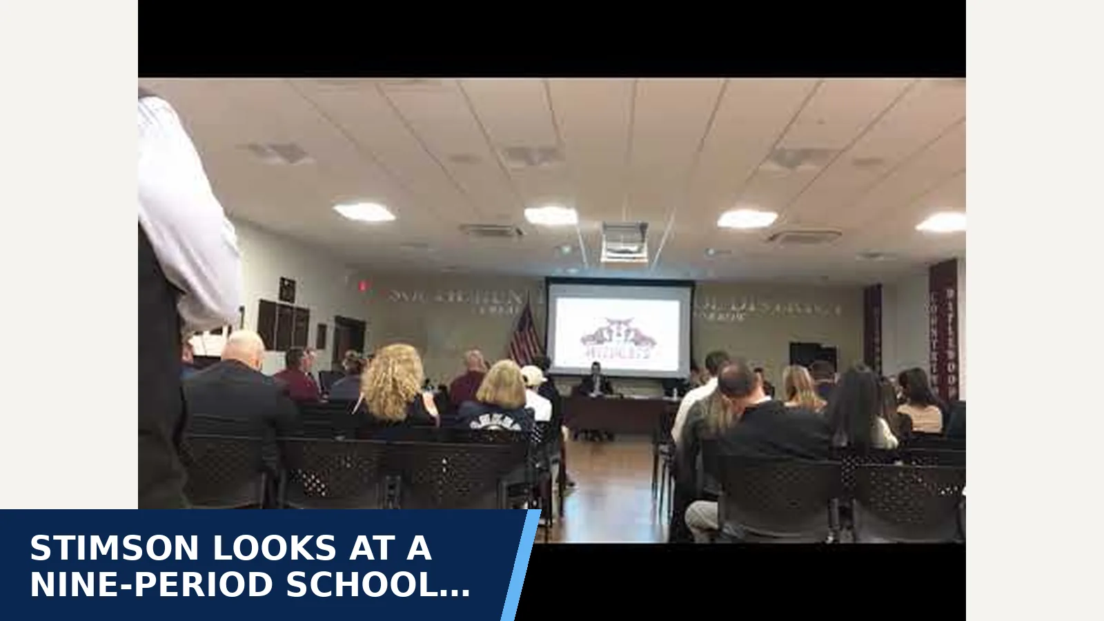 Excerpt from September 30th, 2026 BOE Meeting (YouTube recording) for Stimson looks at a nine-period school day