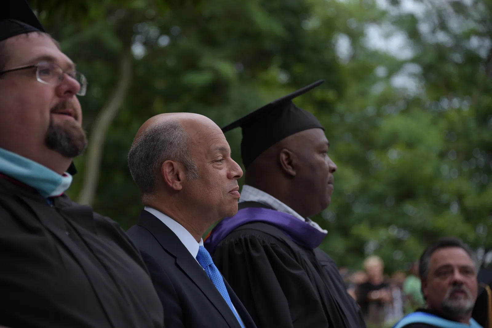 MONTCLAIR, N.J. - Secretary Homeland Security Jeh Johnson delivers the commencement address to the Montclair High School graduating class of 2016 in a ceremony held in Montclair, New Jersey, June 23, 2016. Secretary Johnson delivered words of encouragement to the more than 450 students and audience of more than 1,800 friends, family and faculty members.  Official DHS photo by Jetta Disco.