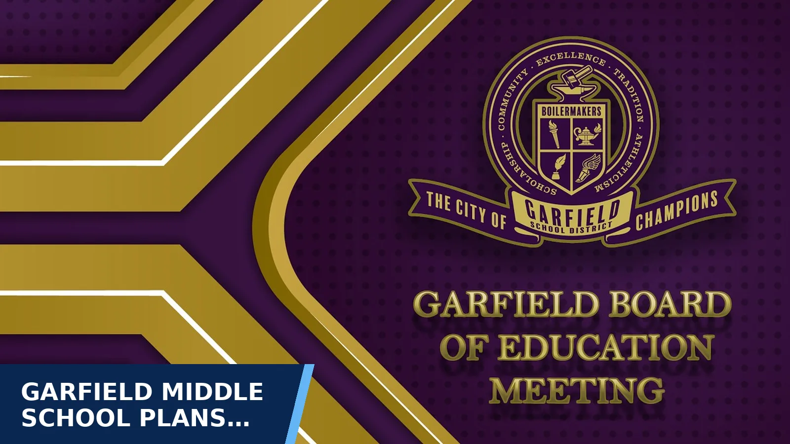 Excerpt from GBOE Live Board Meeting October 26, 2026 for Garfield Middle School plans intramural winter sports