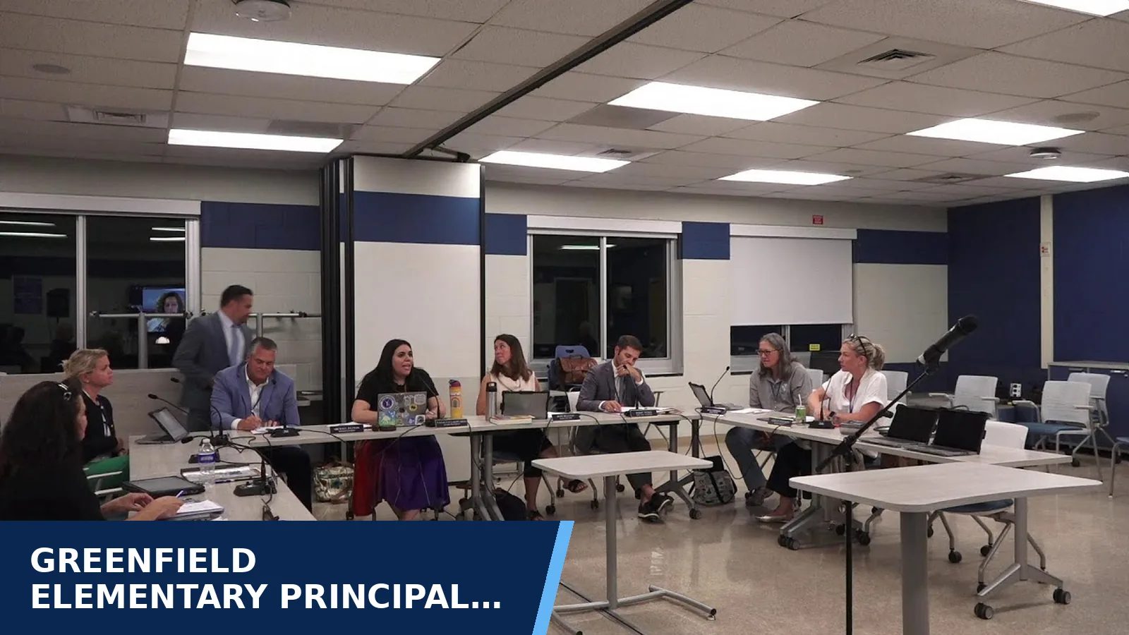 Excerpt from Board of Education meeting recording 2026-07-23 for Greenfield Elementary principal to retire on January 1