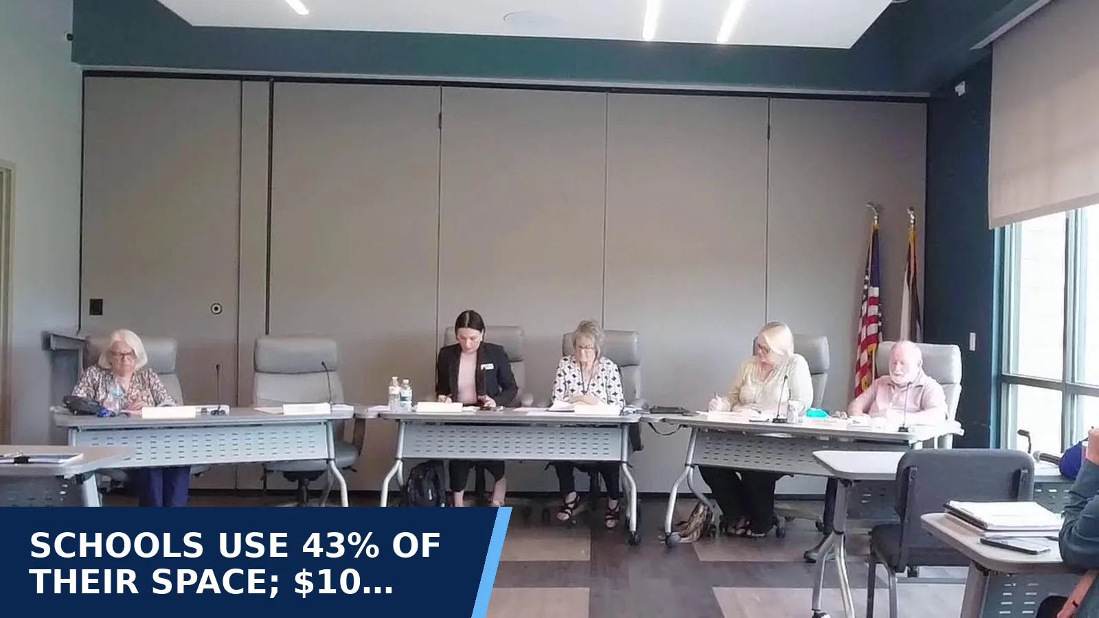 Excerpt from McDowell County Schools - April 21, 2026 McDowell County Schools Board Meeting for Schools use 43% of their space; $10 million in…
