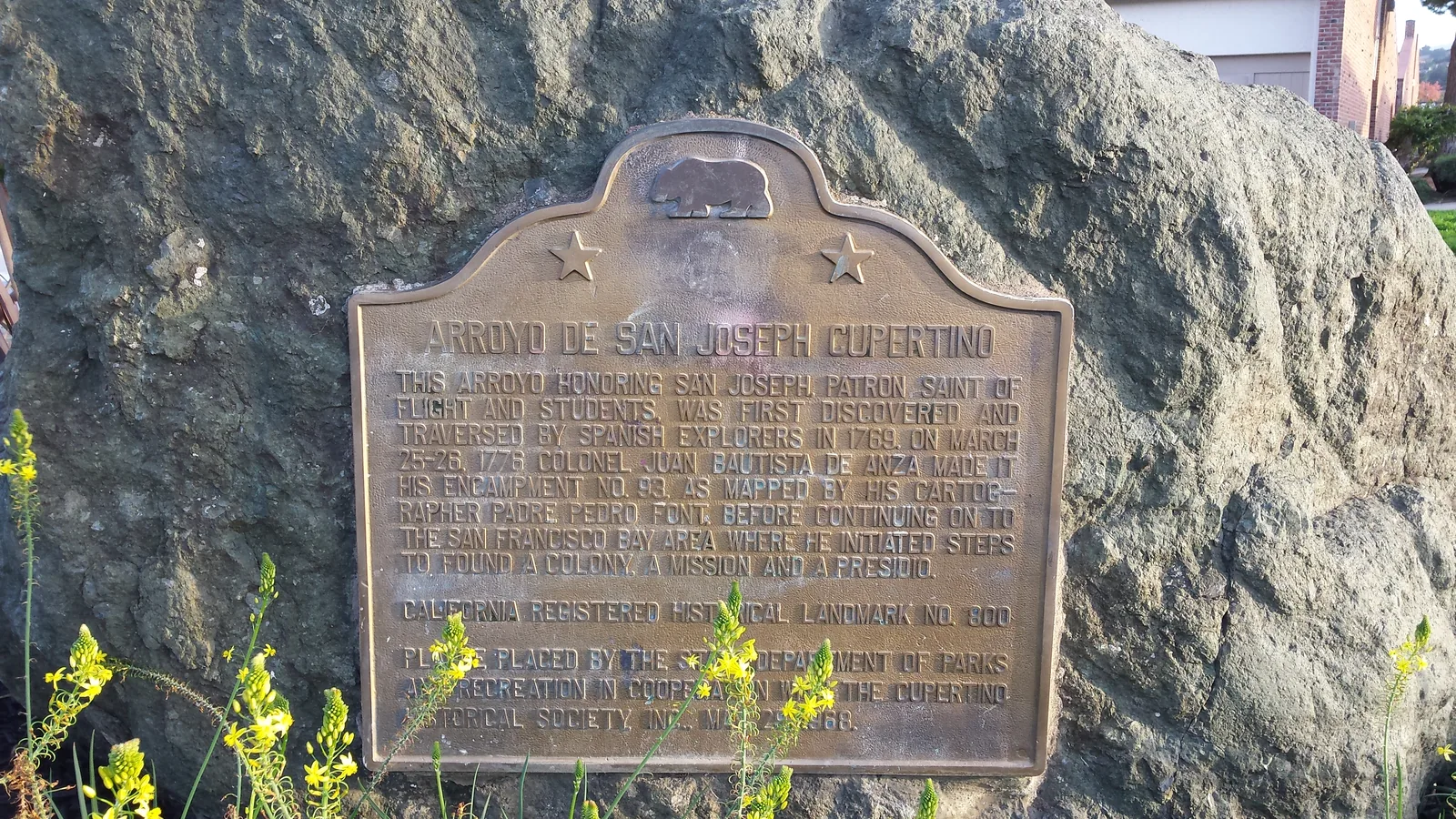 Arroyo de San Joseph Cupertino historic marker on the campus of en:Homestead High School (Cupertino, California)