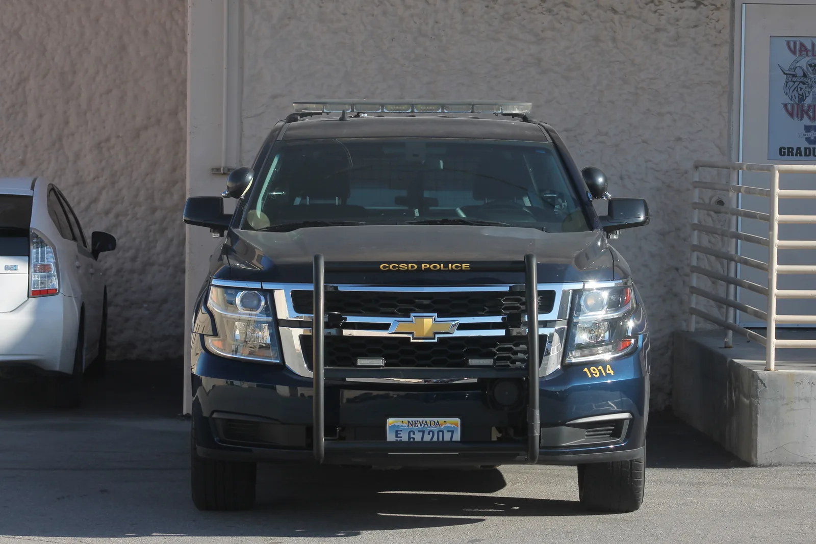 A Chevrolet Tahoe of the Clark County School District Police Department parked at Valley High School in Las Vegas, Nevada.