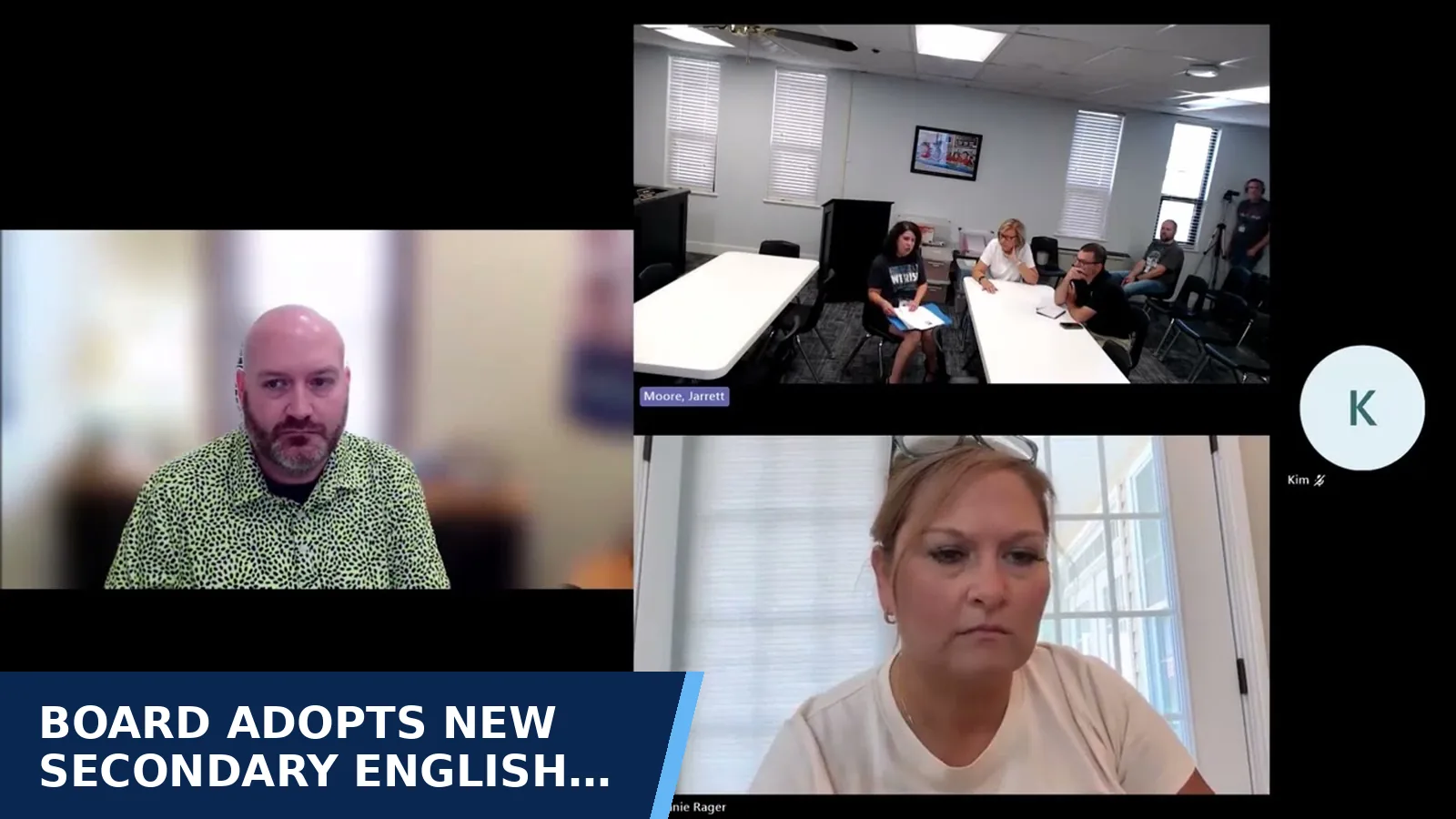 Excerpt from July 21st Special Called Meeting for Board adopts new secondary English and math resources