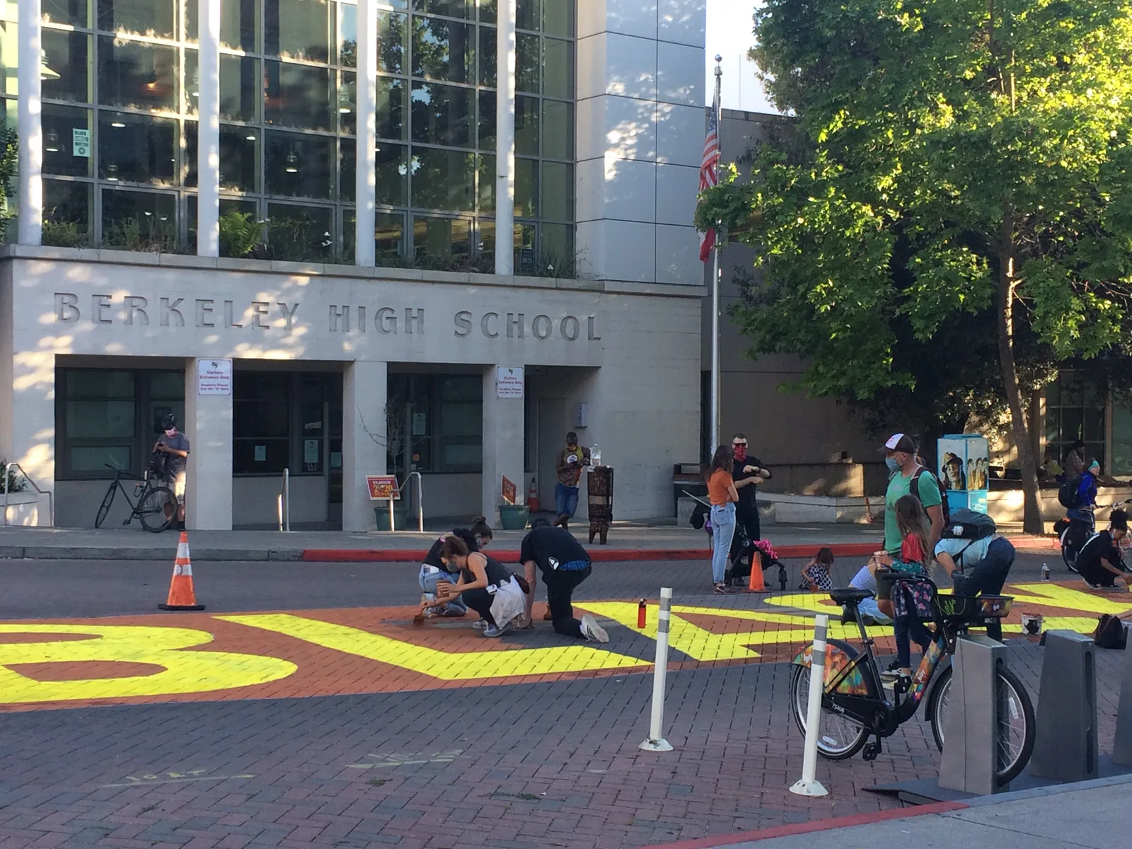 Berkeley High School Students paint Black Lives Matter, minutes after approval by City Council to... well... do the same thing.