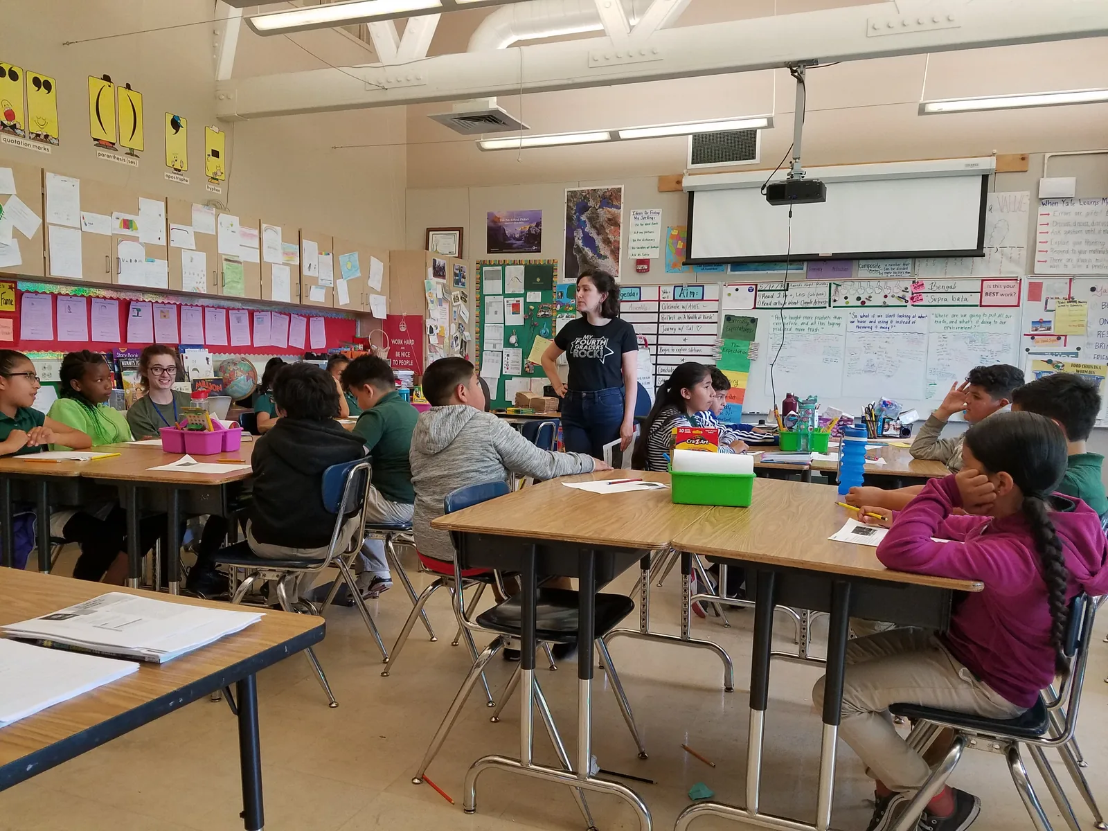 4th grade class at Acorn Woodland Elementary in Oakland California