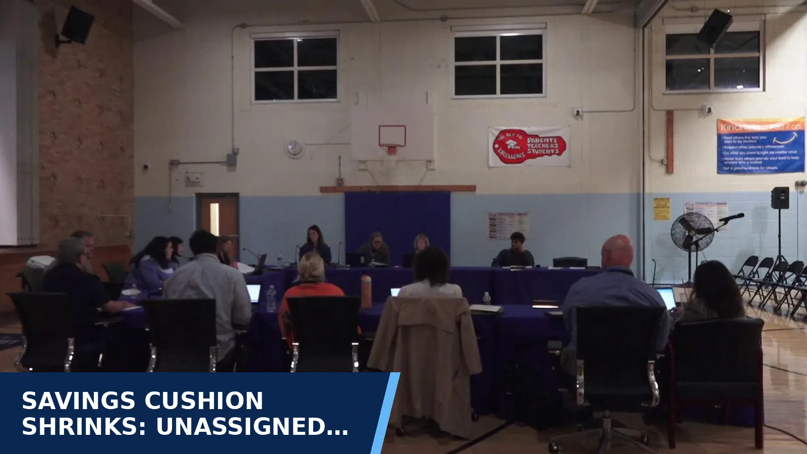 Excerpt from Board of Education meeting recording 2026-09-24 for Savings cushion shrinks: unassigned fund balance…