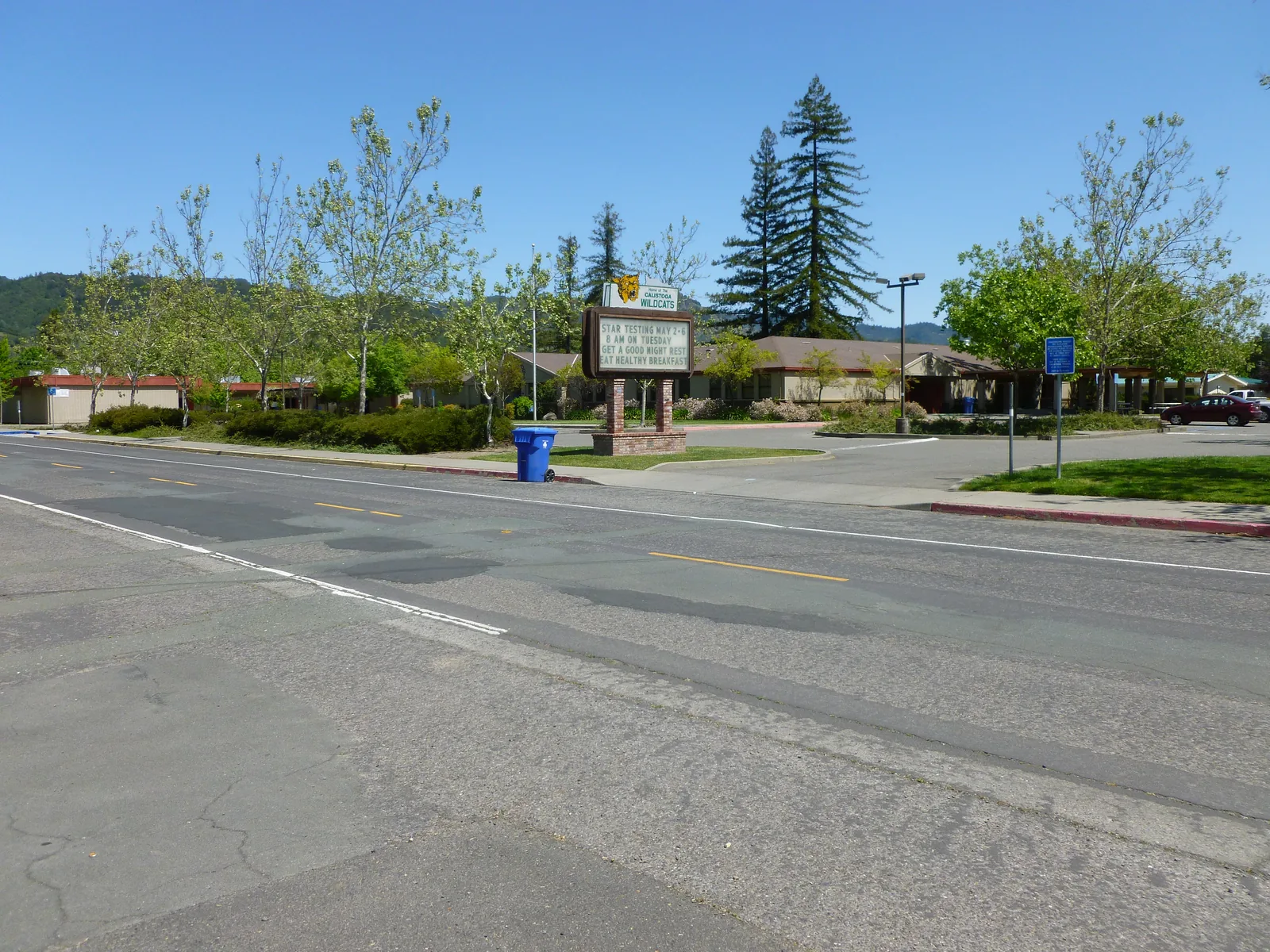 Calistoga Junior/Senior High School, located at 1608 Lake Street
Calistoga, CA 94515-1359